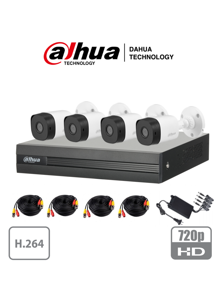 DAHUA COOPER XVR1A04KIT - Kit 4 canales 1 Megapixel/ 